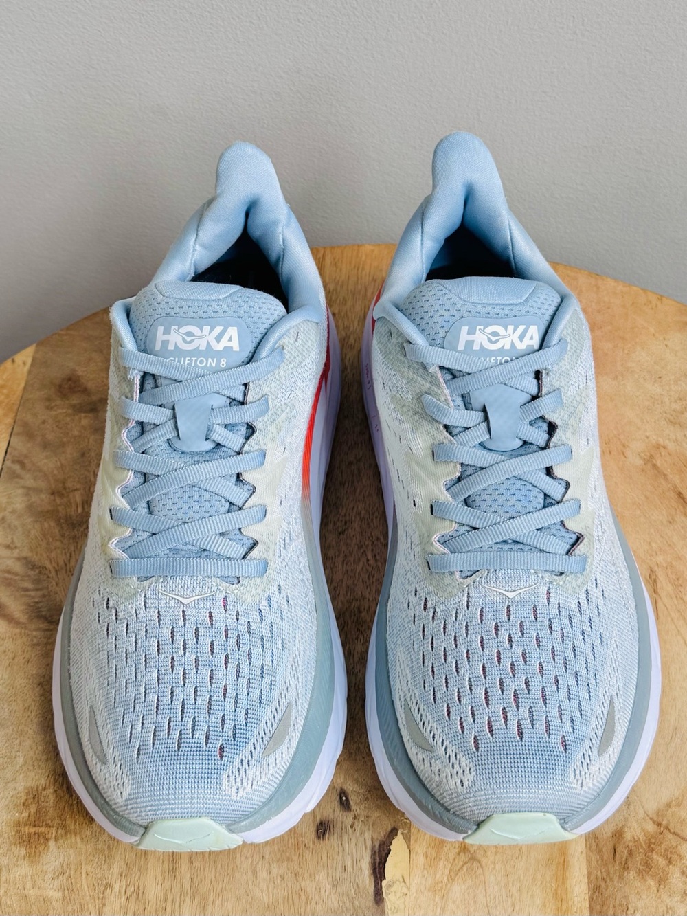 Hoka One Clifton 8 Womens Size 9 Blue Fog White Running Walking Shoes Sneakers - Picture 5 of 10